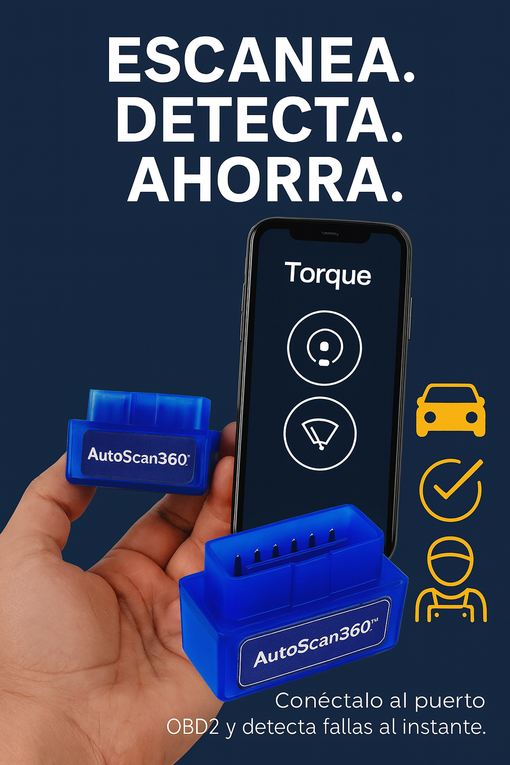 AutoScan360™ – Diagnóstico Vehicular Bluetooth + Envío Gratis