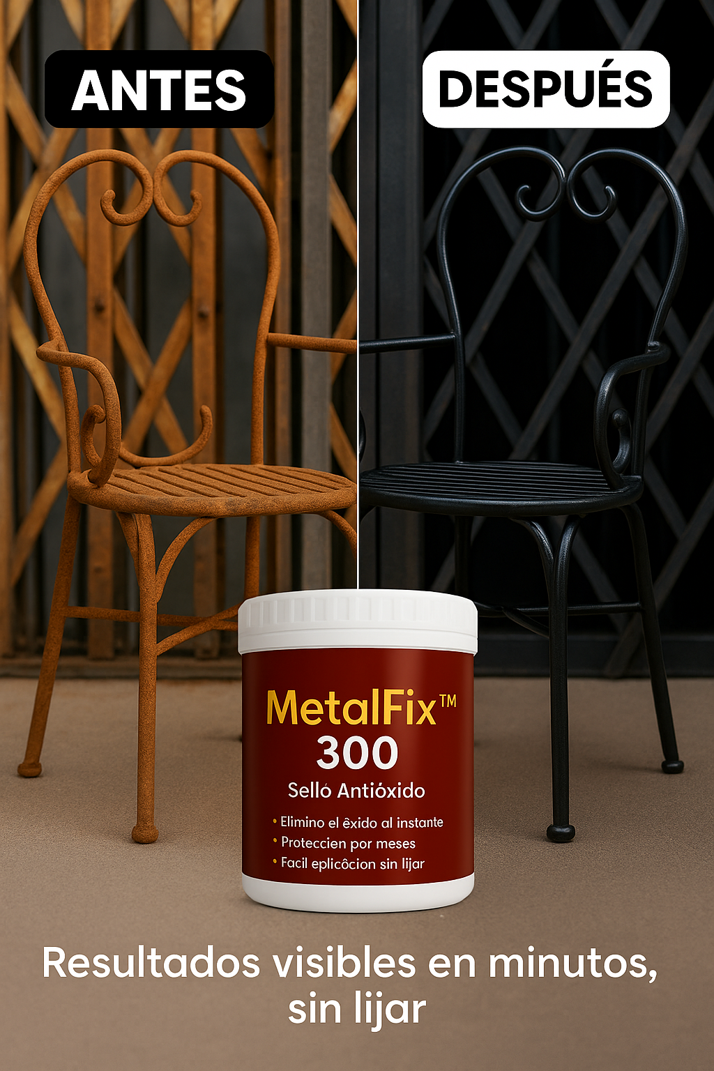 MetalFix 300™ Pintura Profesional Antioxido 1 kilo (Blanco y Negro)