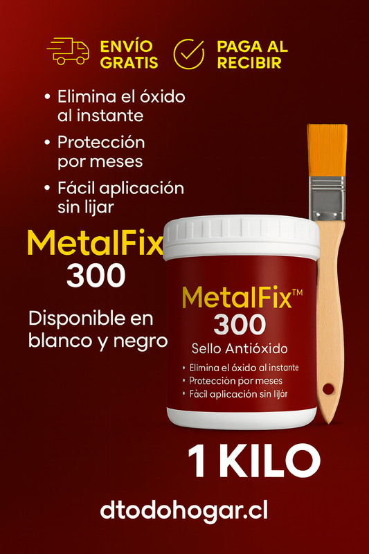 MetalFix 300™ Pintura Profesional Antioxido 1 kilo (Blanco y Negro)